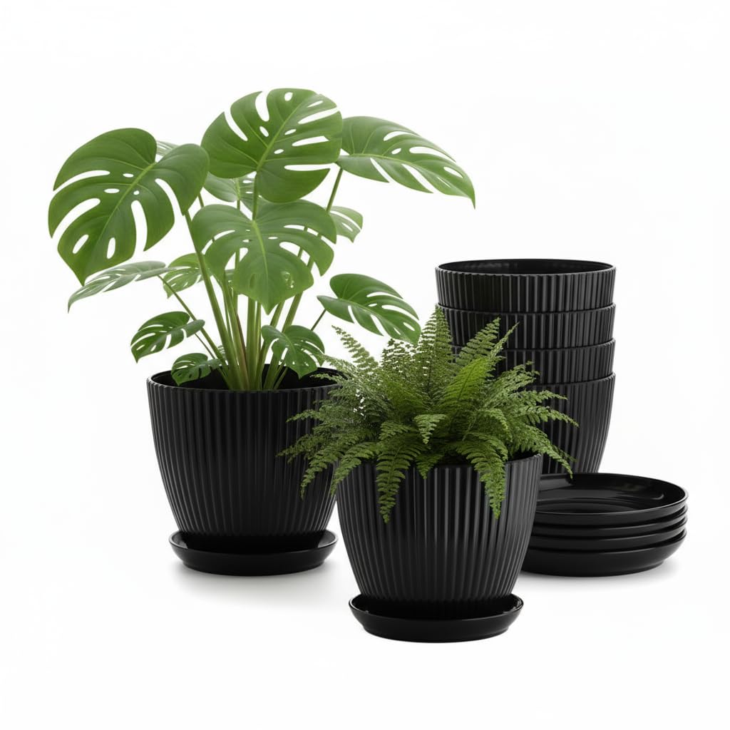 RooTrimmer 7.5 inch black thickened pot side view showing durable construction for steady plant growth
