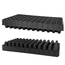 RooTrimmer 72-cell seed tray overview, showcasing durable plastic ready for reuse