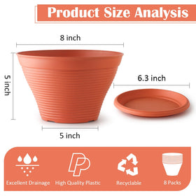 RooTrimmer 8 inch pot side view red ideal for space-saving balcony gardens