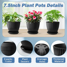 RooTrimmer black pot with saucer set protecting floors from water