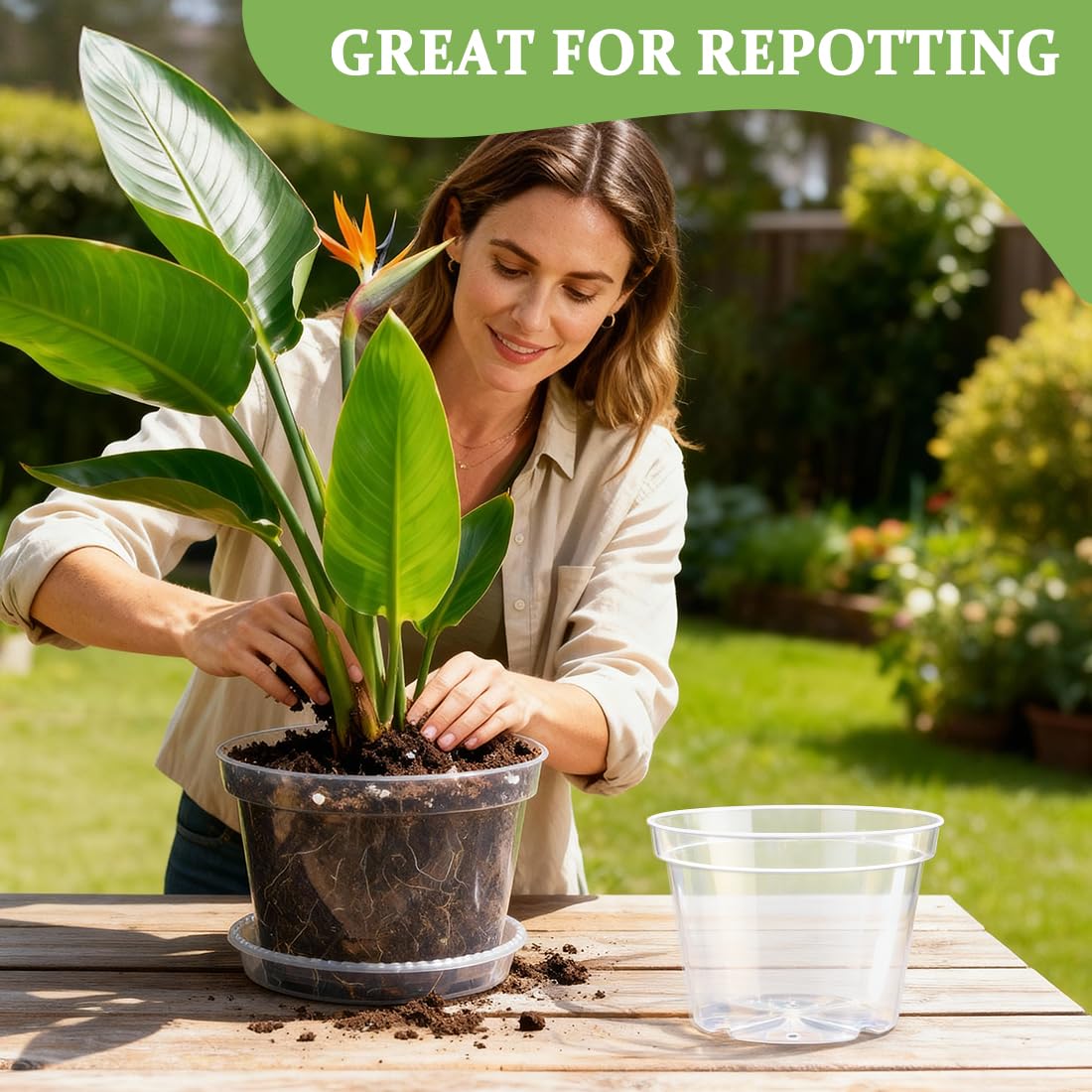 RooTrimmer clear nursery pots for indoor and outdoor planting setups