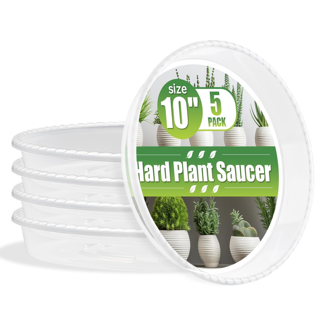 RooTrimmer clear 10-inch plant saucer to monitor water levels easily.