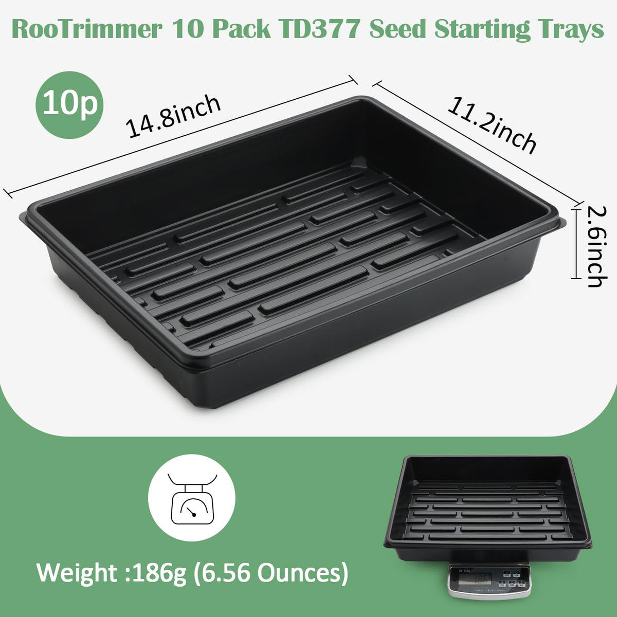 RooTrimmer deeper seed tray design keeps soil contained during transport.