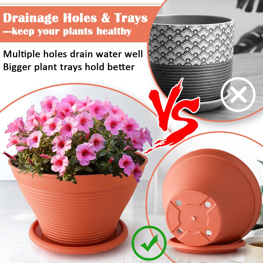 RooTrimmer drainage holes closeup red helps healthy roots and drainage