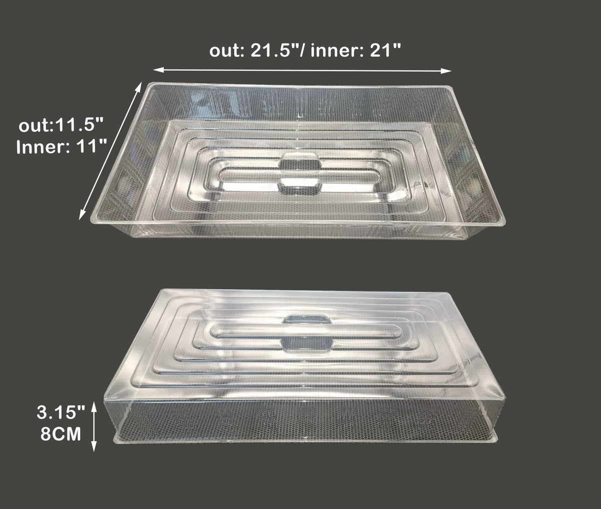 Durable RooTrimmer seed starter dome protecting young sprouts with uniform warmth.