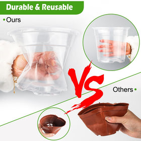 RooTrimmer reusable transparent pots for indoor and outdoor gardening.