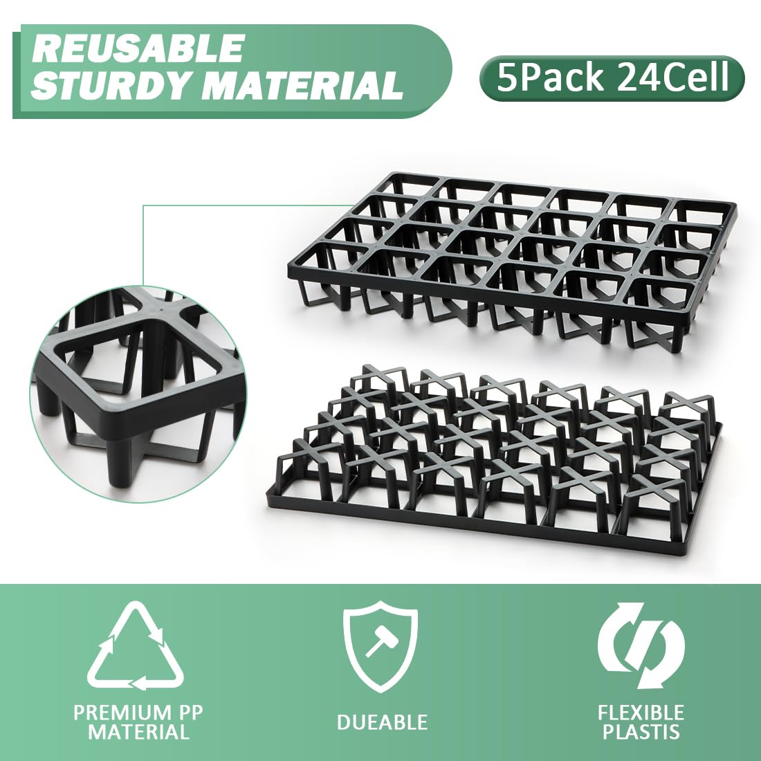 RooTrimmer five-pack pot tray showing organized tray assembly