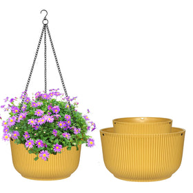 RooTrimmer hanging planter 9-inch three-pack ideal for balcony herbs and compact spaces.