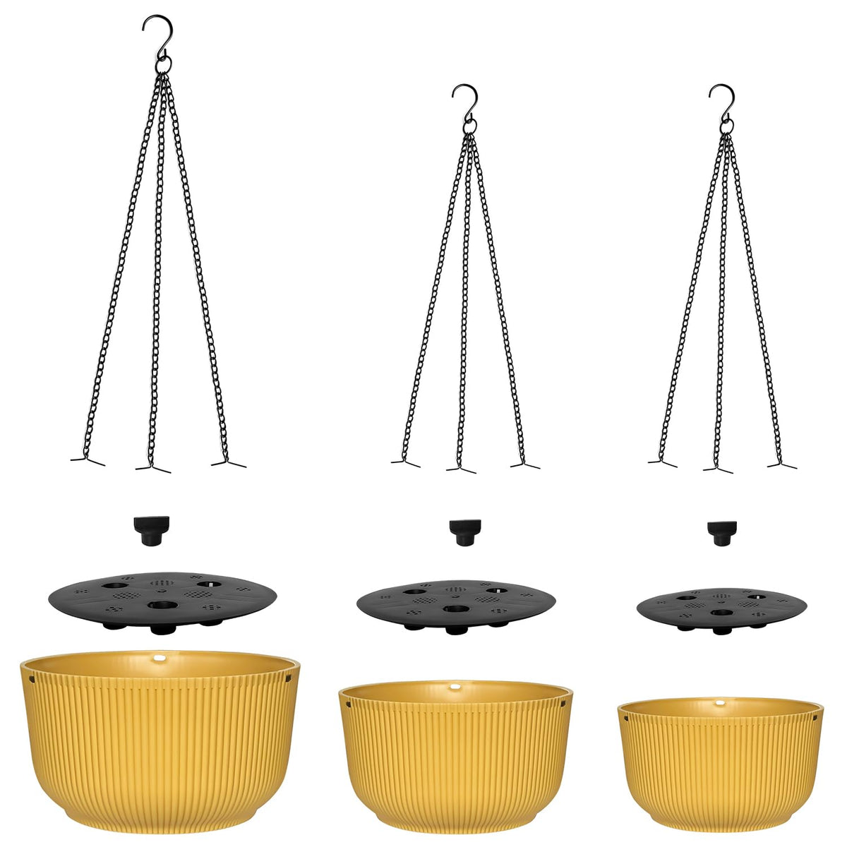 RooTrimmer durable plastic walls and metal chains stand up to outdoor use.