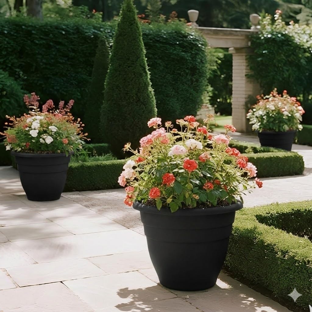 RooTrimmer heavy-duty lightweight plastic planter easy to move with big plants