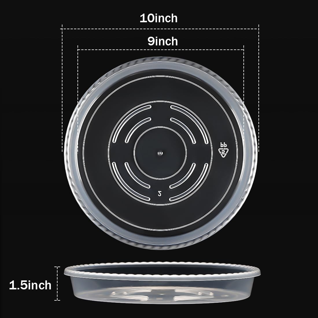 RooTrimmer heavy-duty 10-inch plant saucer supports large pots.