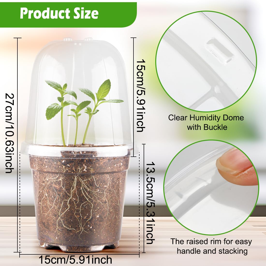 RooTrimmer humidity dome snaps securely for stable propagation.