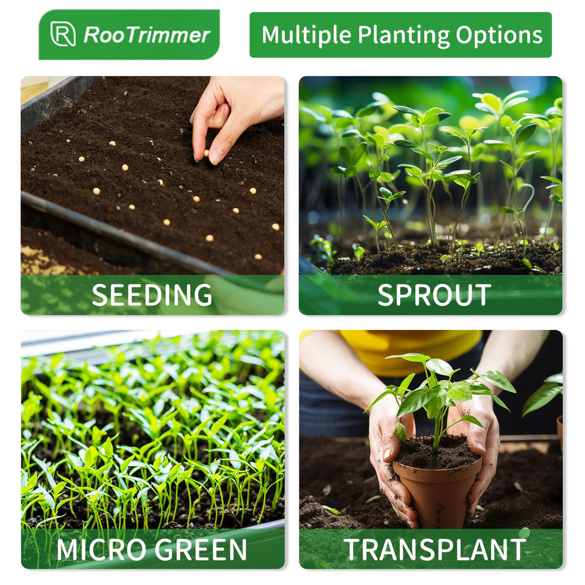 RooTrimmer indoor gardening tray - clean surface for seedling work.