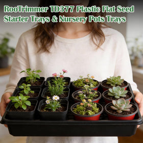 RooTrimmer 54-cell compatible tray supports dense seed starting.