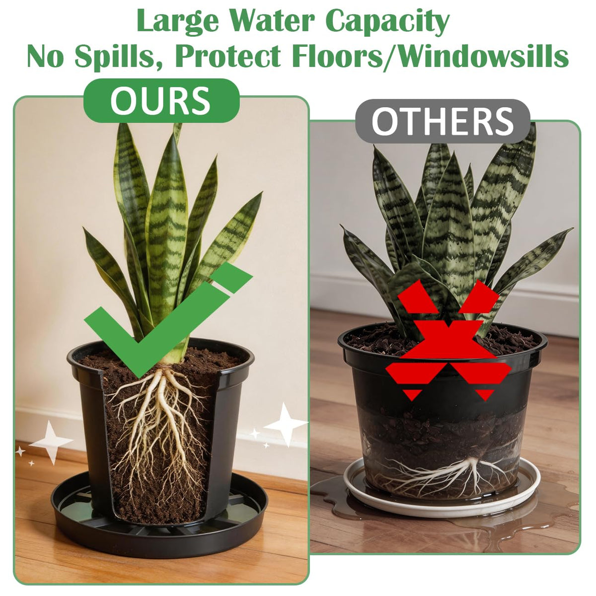 RooTrimmer indoor-outdoor saucer versatile for sill, patio, and garden.