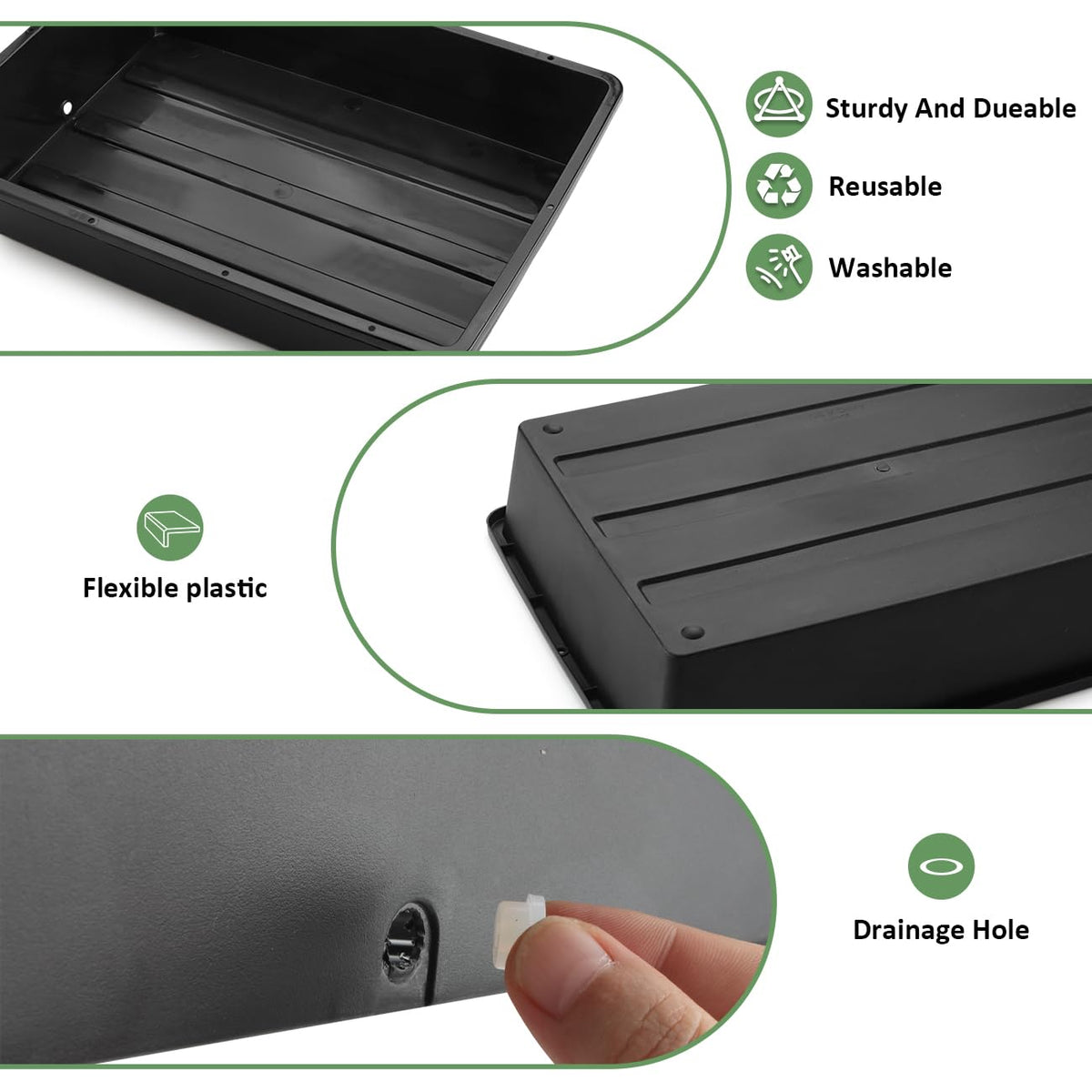 RooTrimmer long drain tubes facilitate adaptable drainage configurations.