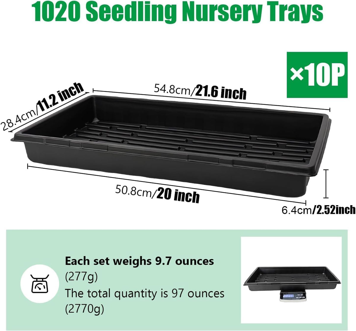RooTrimmer microgreens seedling tray promotes uniform sprouting.