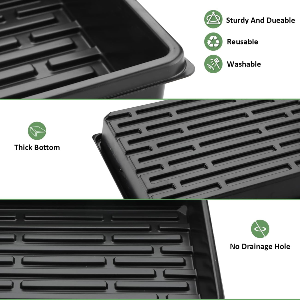 RooTrimmer no-holes base prevents leakage for clean indoor growing.