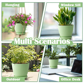 RooTrimmer 4.2-inch pot with saucer perfect for windowsill herbs.