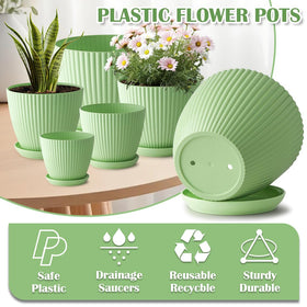 RooTrimmer 4.9-inch pot with saucer space-saving modern planter for desks.