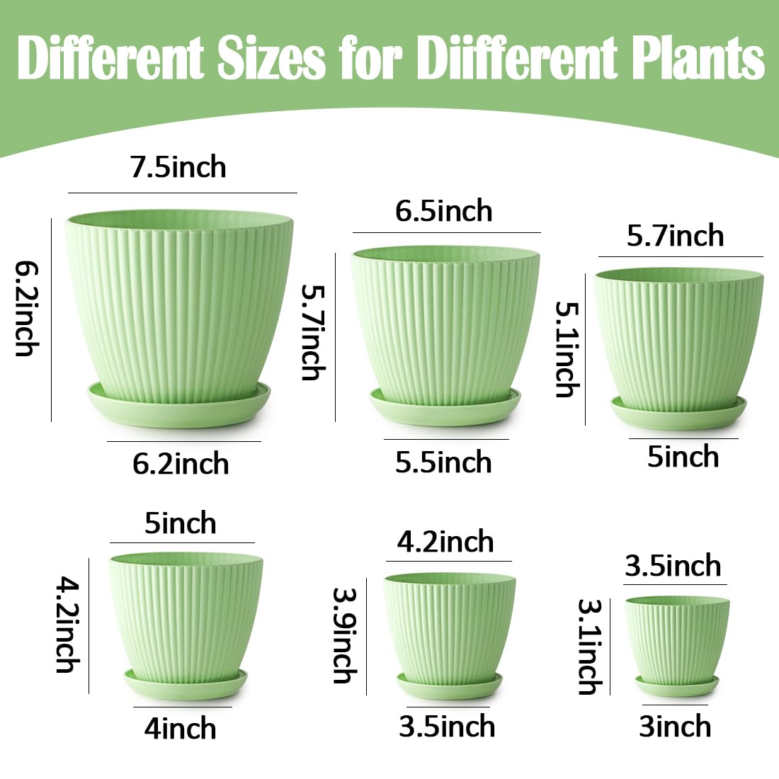 RooTrimmer 5.5-inch pot with saucer lightweight and durable for balconies.