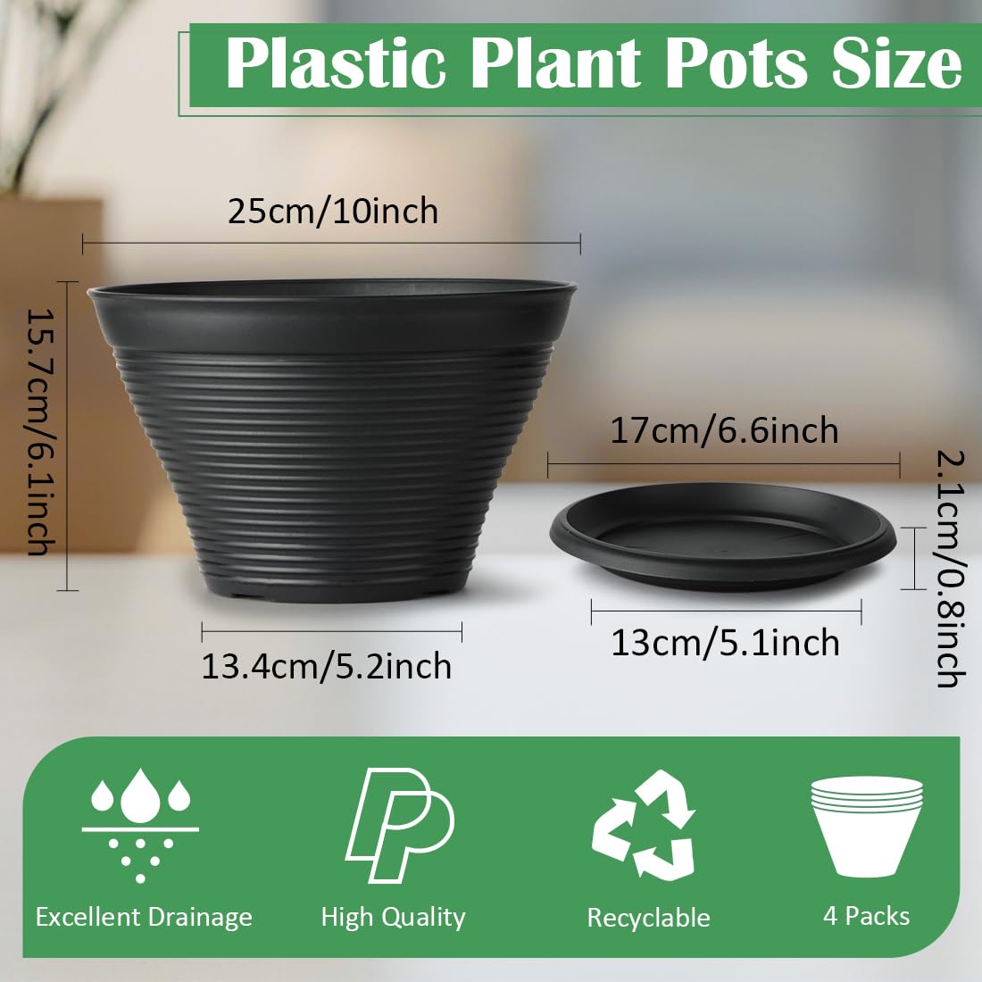 RooTrimmer plant pot with drainage holes promotes healthy root airflow