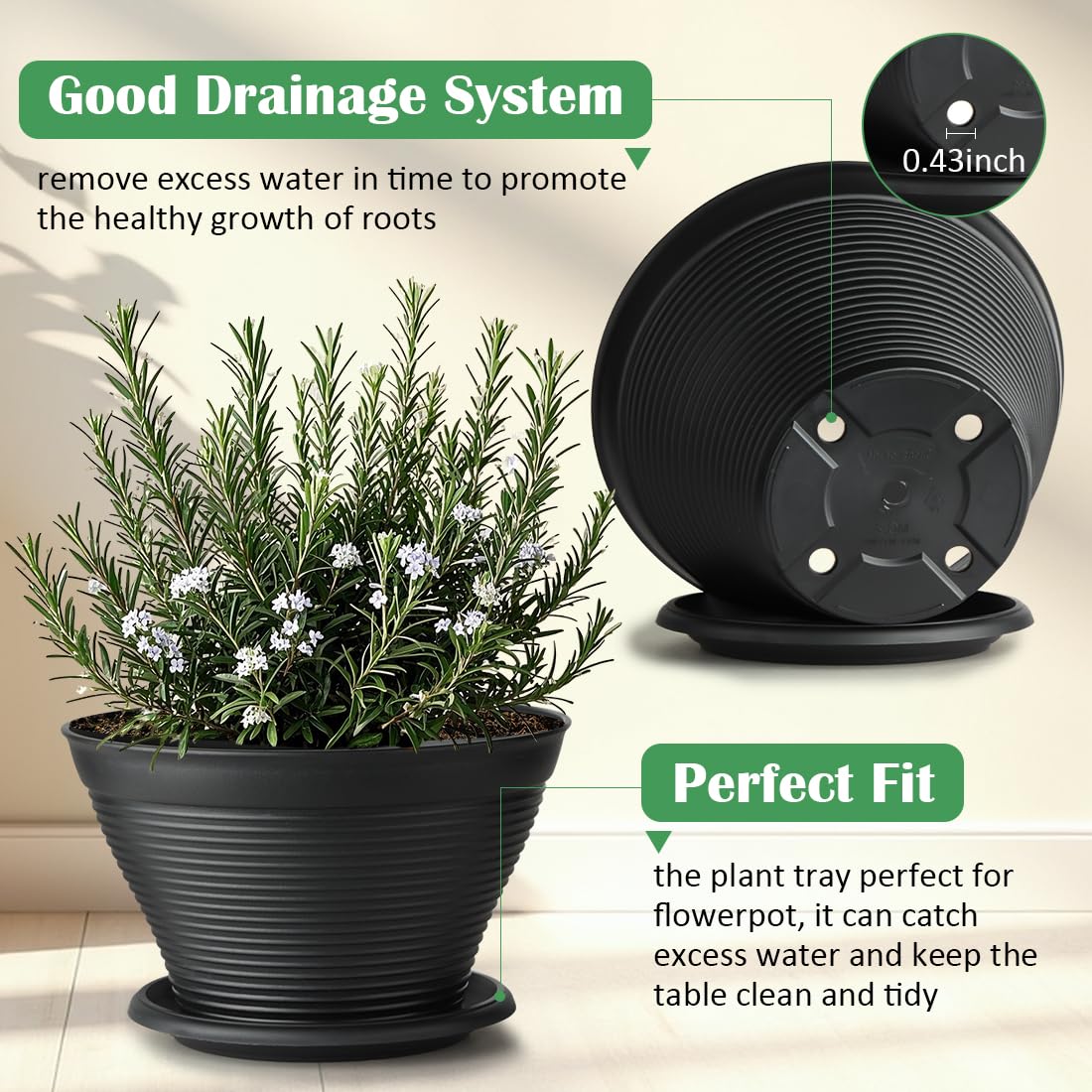 RooTrimmer plant tray included keeps floors dry during watering