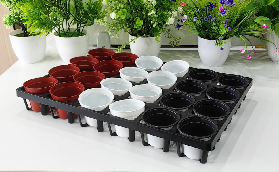 RooTrimmer pot tray used for seed starting setup and planning
