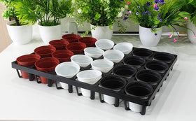 RooTrimmer pot tray used for seed starting setup and planning