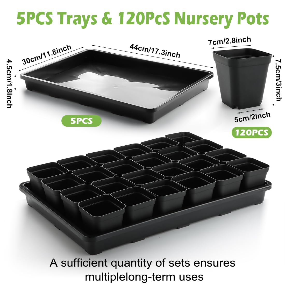 RooTrimmer 5-pack seed starter trays for organized seedling transport.