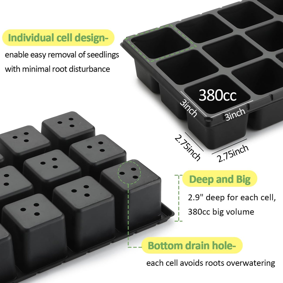 RooTrimmer seed-starting setup shows compatibility with heat mats and domes