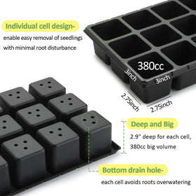 RooTrimmer seed-starting setup shows compatibility with heat mats and domes