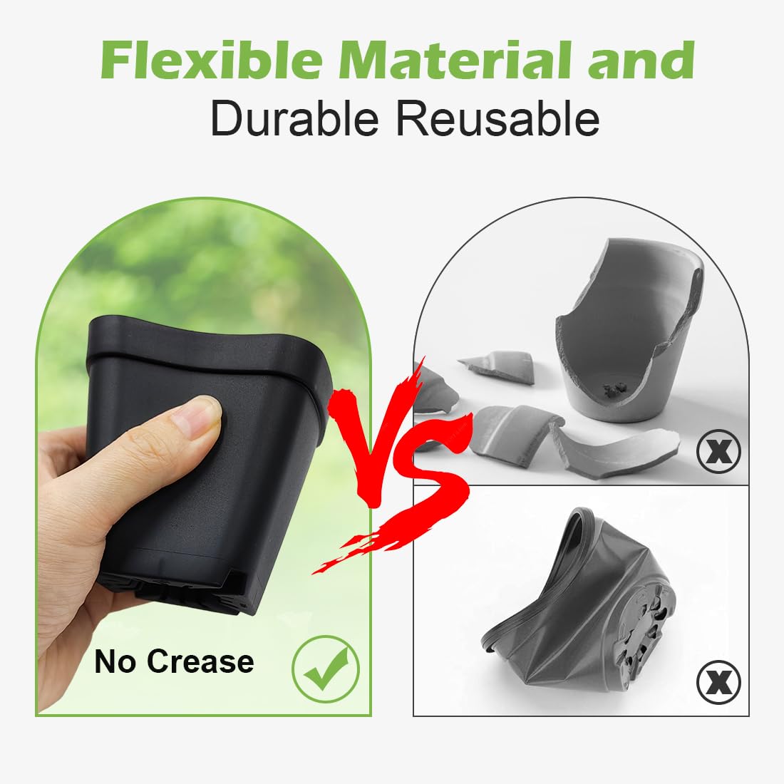RooTrimmer pots with smooth edges minimize transplant shock.
