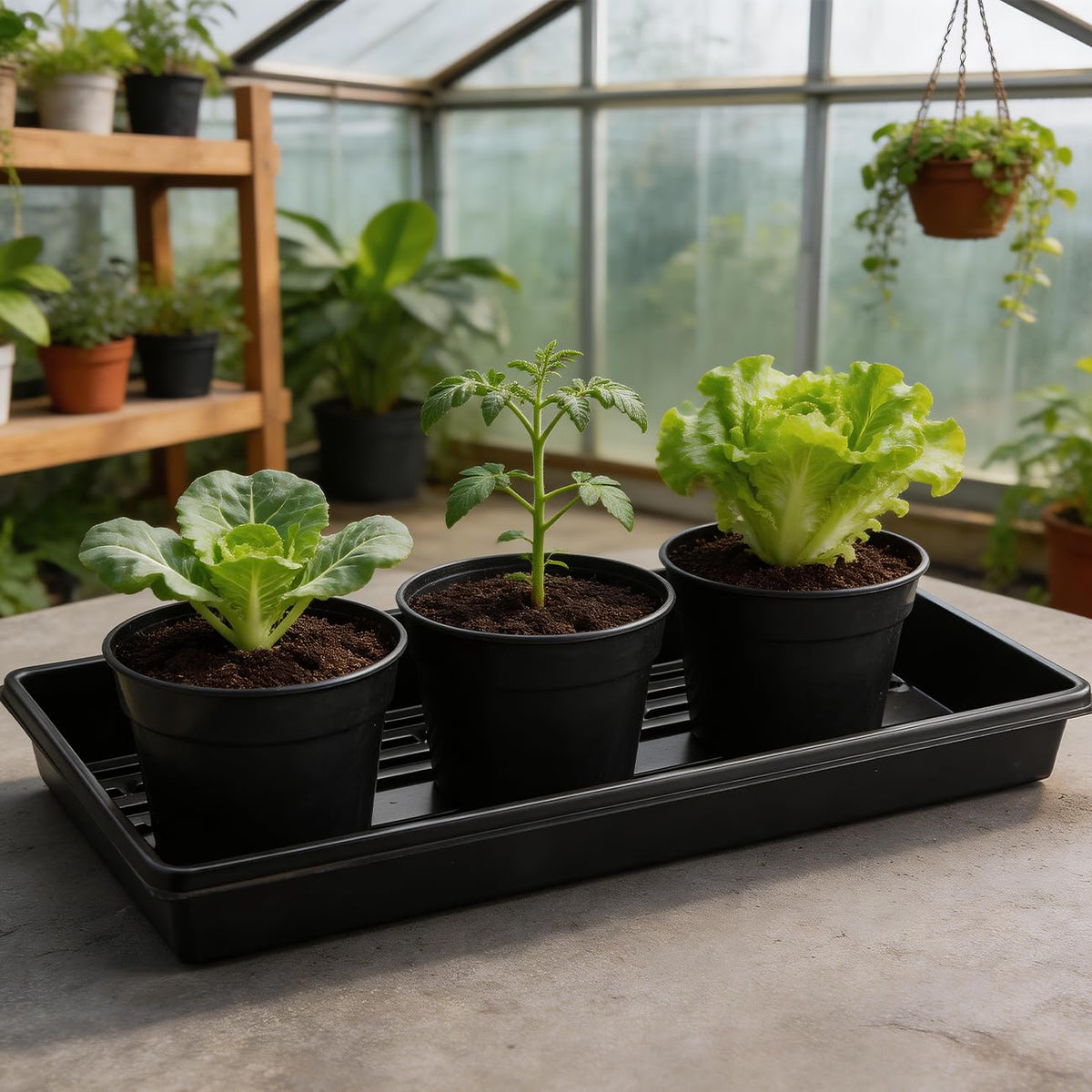 RooTrimmer stackable 6-inch pots save space for gardening.