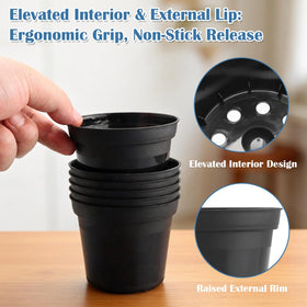 RooTrimmer stackable 3-inch pot for space saving storage