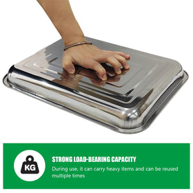 RooTrimmer 5-pack stainless steel tray set for indoor gardening and potting versatility