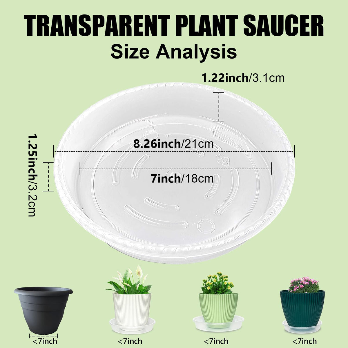 RooTrimmer thick PP plastic saucer resists cracking in sun and cold