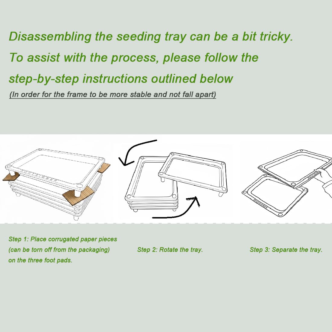 RooTrimmer tool-free assembly allows quick, hassle-free setup