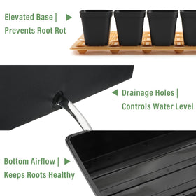 RooTrimmer tray dimensions highlight ample space for seedlings and microgreens.