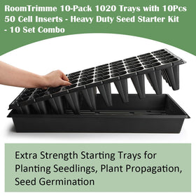 RooTrimmer stackable trays illustrating space-saving design.
