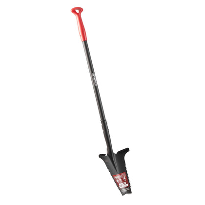 Root Slayer RS223 Nomad Mini spade with serrated edge cutting stubborn roots.