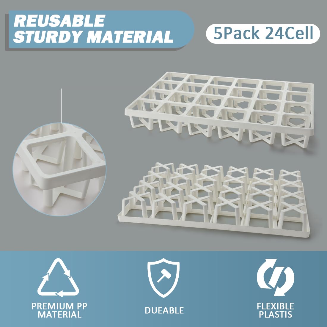RooTrimmer 24-cell carrier white side view illustrating stability for multiple pots