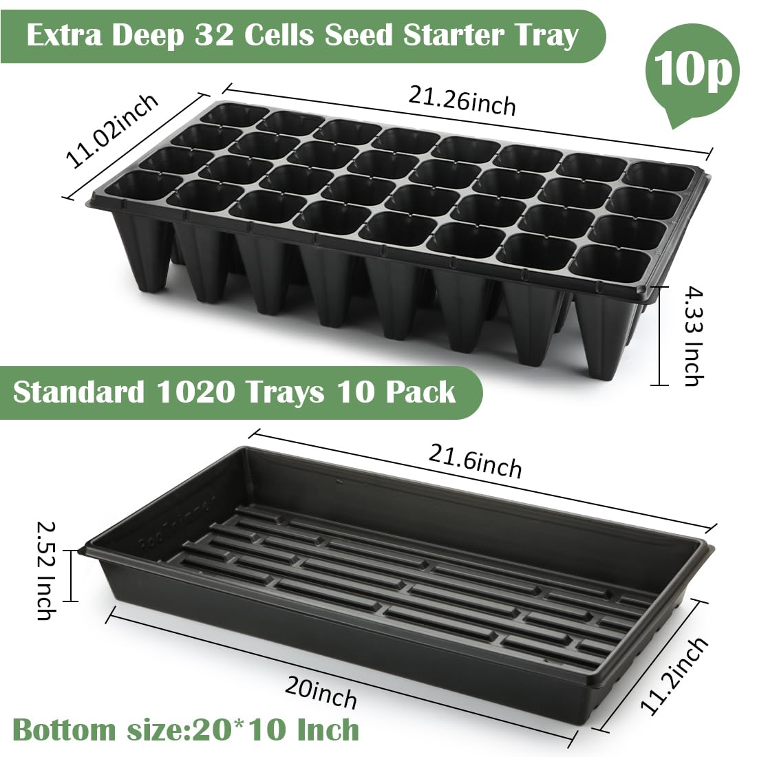 RooTrimmer 32-cell deep seed starter tray close-up showing deep cells