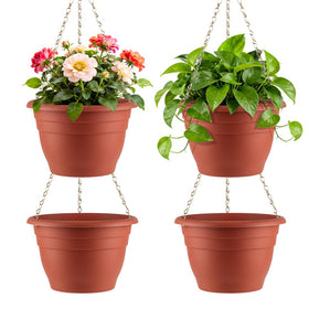 RooTrimmer hanging planter 10-inch set ideal for balconies and patios.