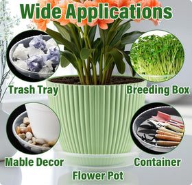 RootTrimmer indoor-outdoor plant saucer guards floors from drips and stains.