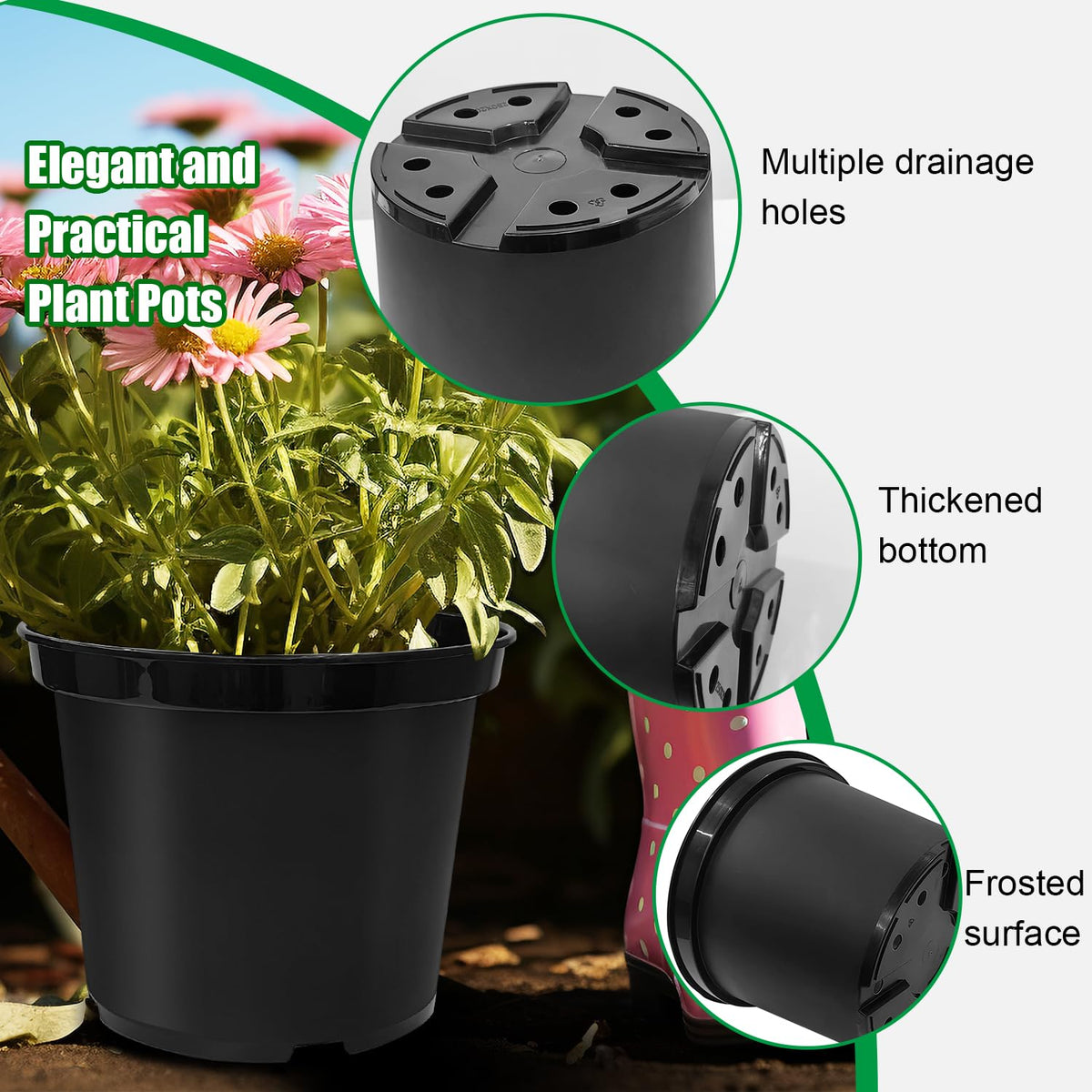 RooTrimmer pot with drainage holes supports proper moisture management