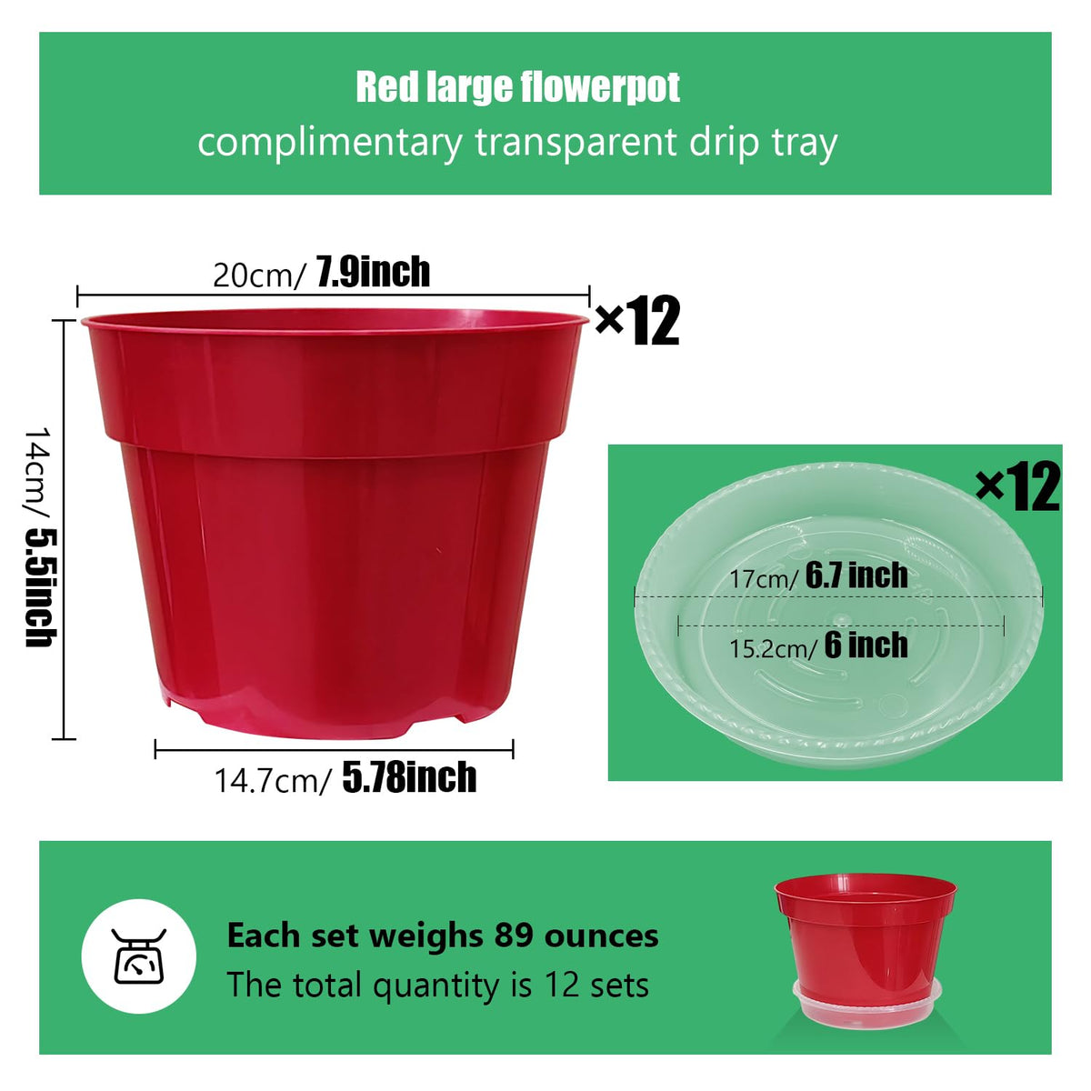 RooTrimmer transparent saucer highlights water level and prevents spills.