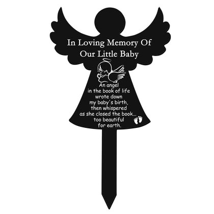 Roowest Angel Baby Memorial Stake with angel figure for outdoor remembrance in the garden