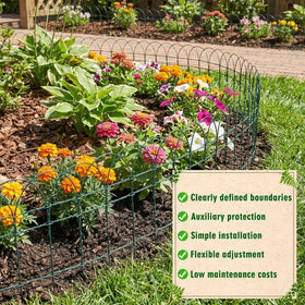Roowest animal barrier guards borders, deterring digging and intrusions around flowers and shrubs.
