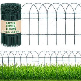 Roowest garden border fence roll with decorative scroll top enhances curb appeal while defining flower beds.